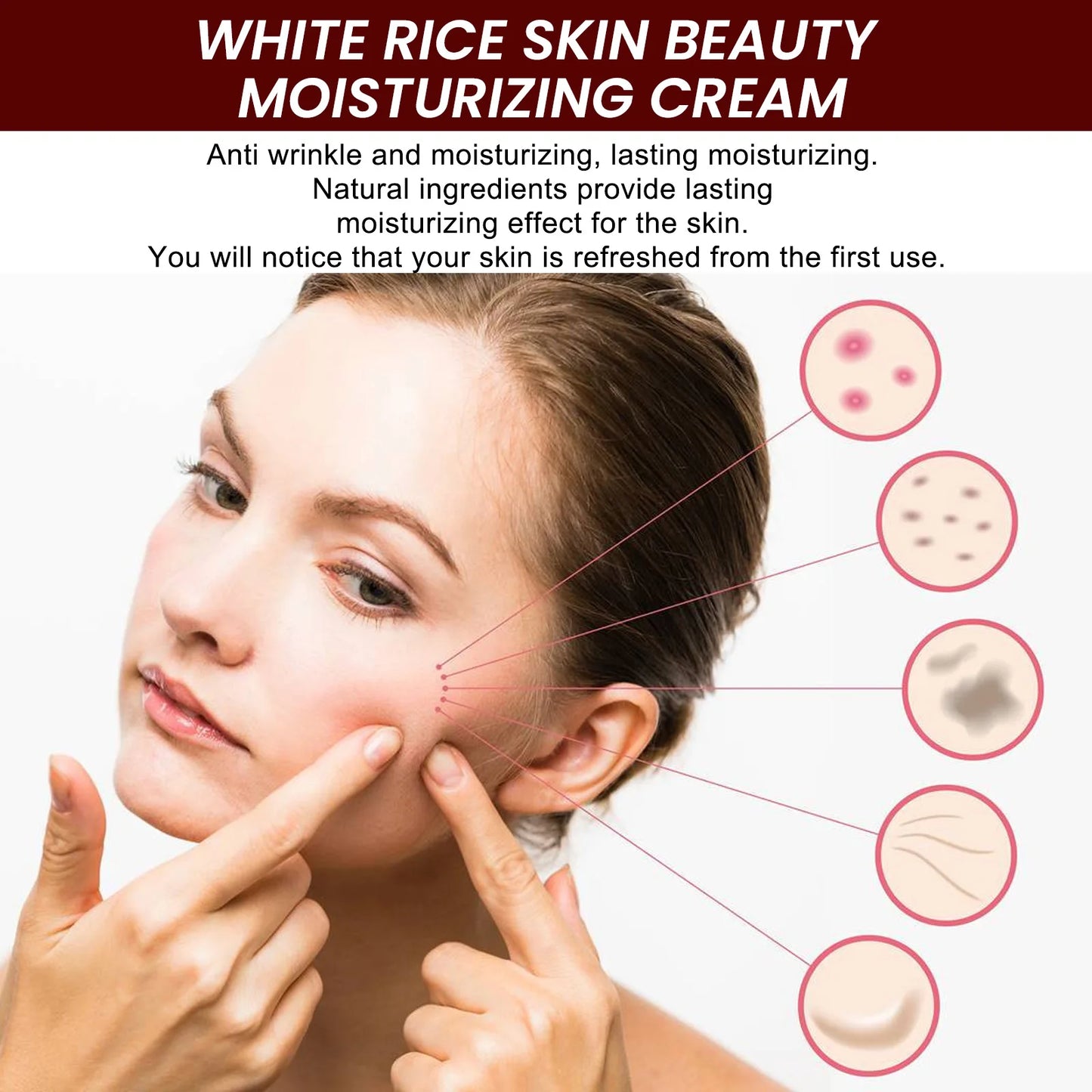 Rice Anti-wrinkle Facial Cream Acne Melasma Treatment Pigmentation Whitening Face Lifting Beauty